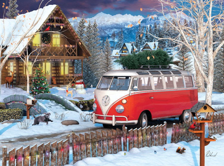 پازل يوروگرافيك 550 تكه 5664-8551 VW Christmas Bus Tin
